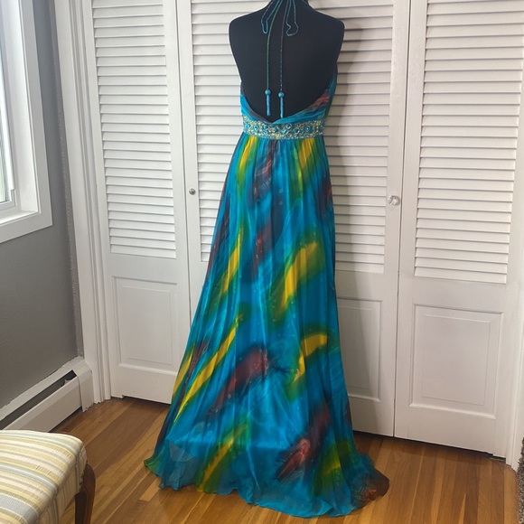 Blush Prom by Alexia NWT Rainbow Halter Dress - Picture 5 of 11